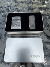 ZIPPO HARLEY DAVIDSON MADE IN USA EAGLE ON GLOBE LIGHTER & KNIFE GIFT SET 153
