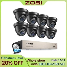 ZOSI 8CH 1080P Outdoor Security Camera System 5MP Lite Surveillance CCTV DVR Kit