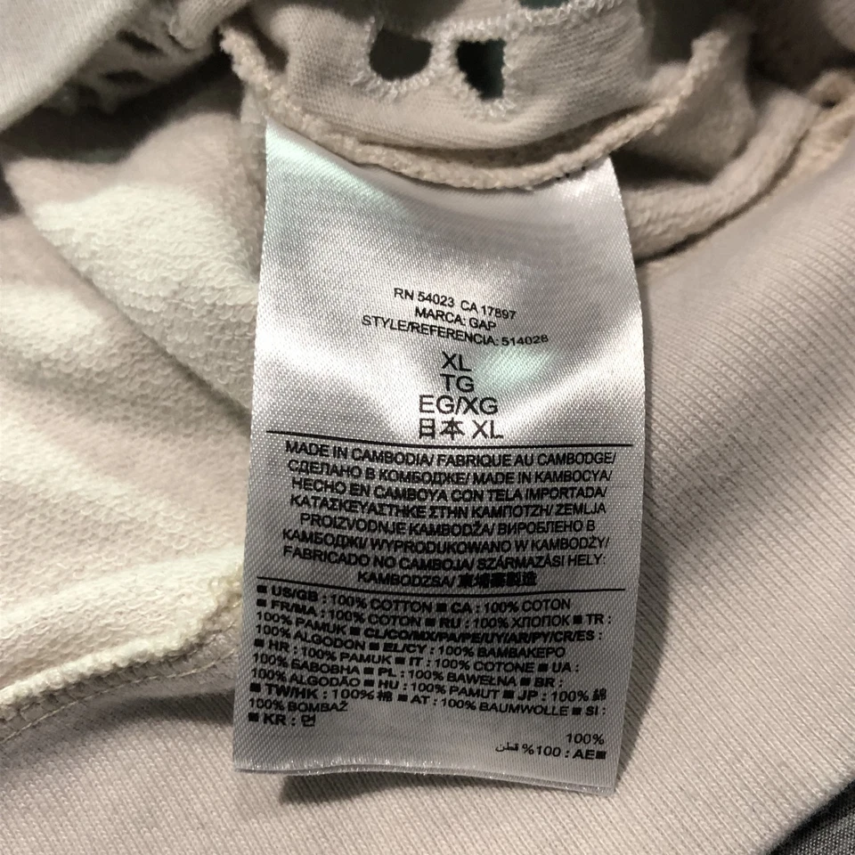 Gap Sweatshirt Women's XL Mesh Feminine Minimalist Grandma Lounge White - Image 3 of 4