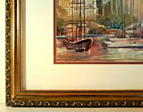 LING YUN Listed NY Artist Sd ORIGINAL CITYSCAPE WATERCOLOR 'SOUTH ST SEAPORT' NR - Picture 6 of 8