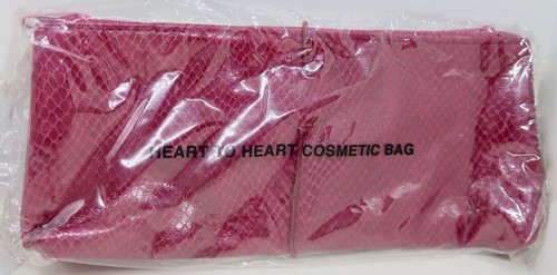 New Avon Berry Heart to Heart Cosmetic Makeup Travel Bag 2 Zipper Compartments - Picture 4 of 9