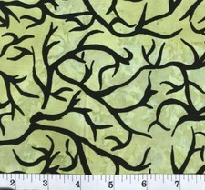 Branches on Lime Green Batik - Quilt Fabric - Fat Quarter