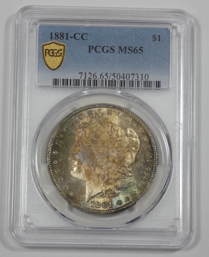 1881-CC Morgan Dollar PCGS Secure Plus MS 65  Carson City Silver Dollar FAB Tone