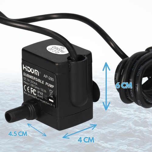 Mini Submersible Water Pump USB For Indoor/Outdoor Water Feature Fountain Pump - Picture 3 of 5