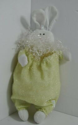Hanging Fabric Easter Bunny Candy Container Light Green