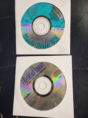 LOT OF 2: Mindscape Complete Reference Library + SIMPLY STREETS USA (PC, CD-ROM)