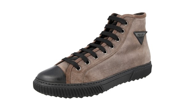 Prada Wildleder Stratus High-Top Sneaker - 4T3306 - Braun - Neu - 9 43-image