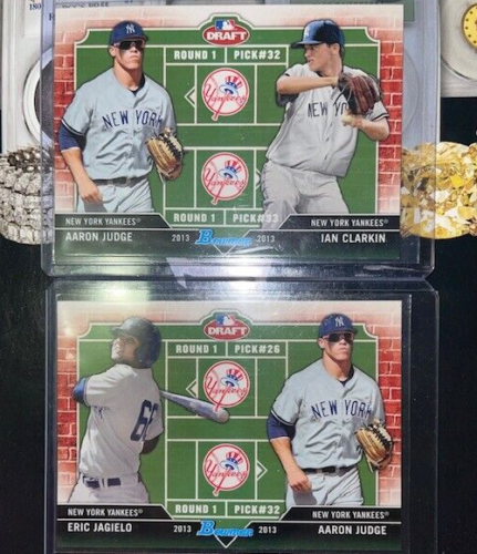 SET OF 2 2013 AARON JUDGE BOWMAN #1 DRAFT PICKS RC ROOKIE Cards YANKEE 62HRs MVP - Picture 1 of 2