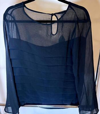 Elegant Sheer Layered Blouse by Maxstudios- Size M