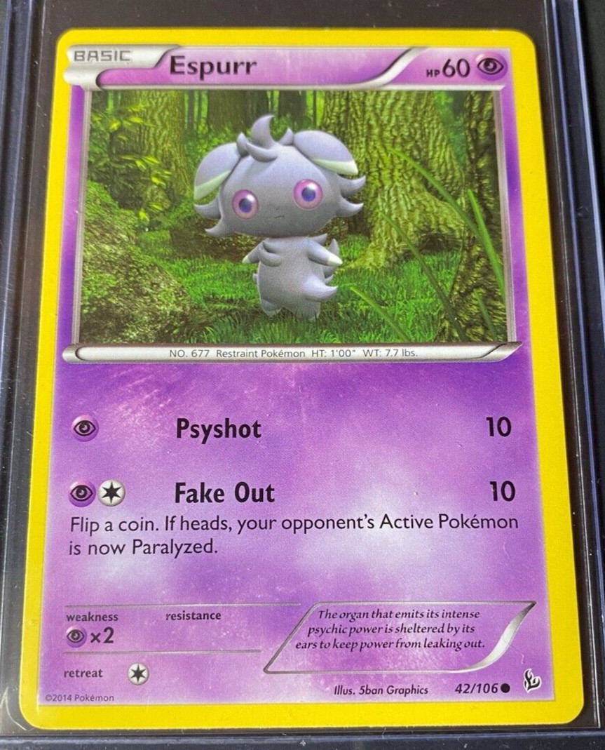 Pokemon - Espurr - 42/106 - Flashfire Non Holo Common  Lightly Played