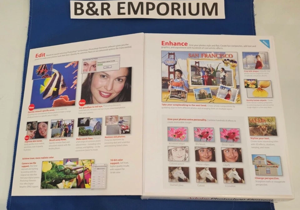 Adobe Photoshop Elements 4.0 (2005 Adobe Systems) - Used CD-ROM + 206-page book - Image 3 of 4