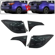 Rear Tail Lights Full LED Black Left+Right Taillight For Toyota Corolla 2014-16