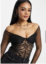 ASOS lace bodysuit small black