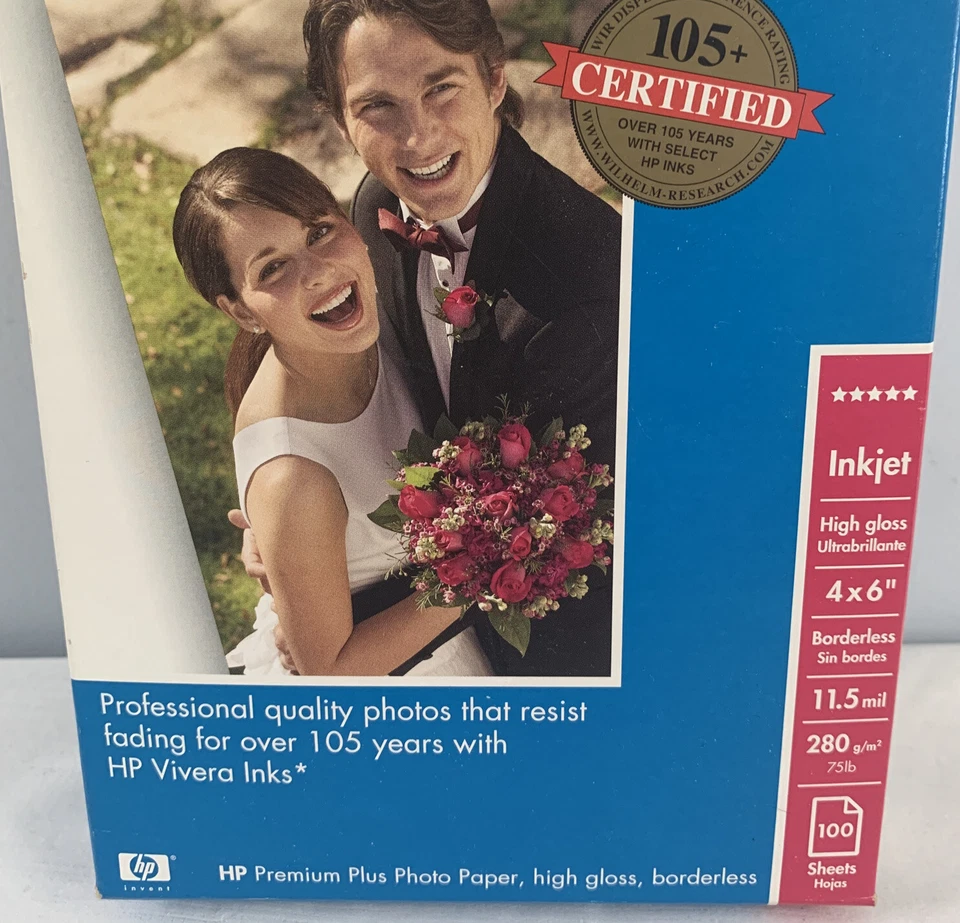 NEW HP Q6565A Premium Plus Photo Paper High Gloss 4" x 6" 100 Sheets  - Image 3 of 4