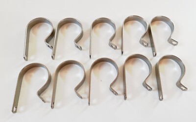 (10) McMaster- CARR 321 Stainless Steel Loop Clamp 1-3/8'' ID X 2-1/8'' Long