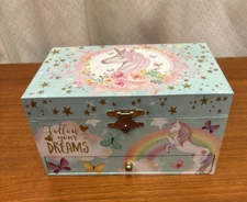 The Memory Building Unicorn Jewelry Musical Box with Pull Out Drawer