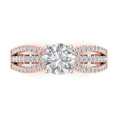 1.05ct Round Cut Wedding Engagement Anniversary Bridal Ring 14k Two-Tone Gold