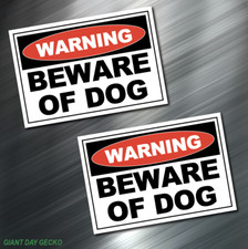  2 TWO BEWARE OF DOG Decal Stickers Car WARNING K9 German Shepard Pero New