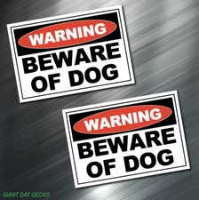 (2) TWO BEWARE OF DOG Decal Stickers Car WARNING K9 German Shepard Pero New