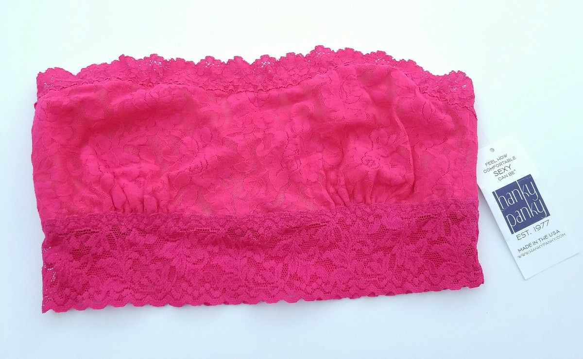 【HANKY PANKY】signature stretch-lace soft-cup bandeau bra Hanky Panky Lace Lined Bandeau Bralette Bra | HauteFlair