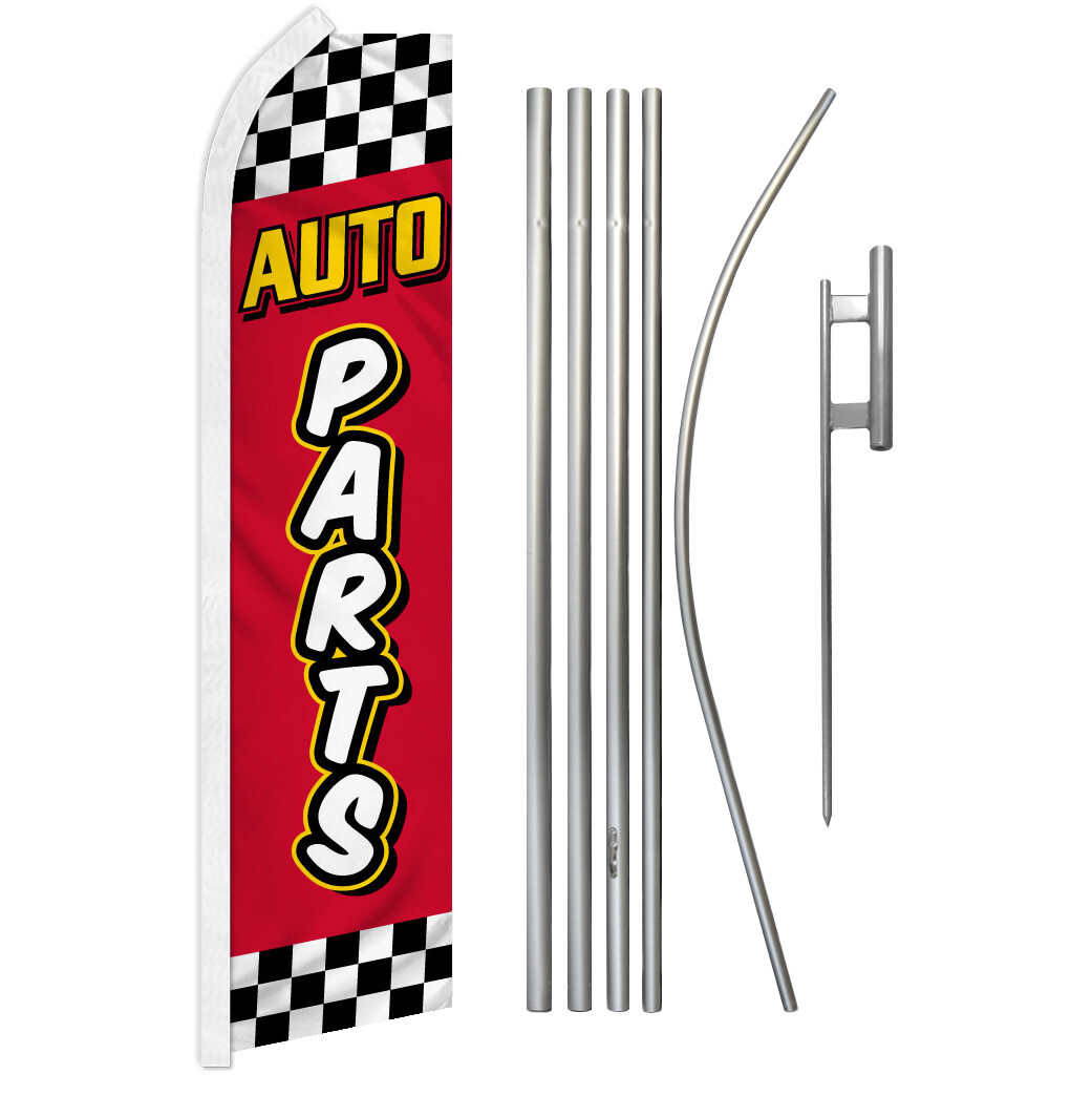 Advertising Swooper Feather Flutter Flag & Pole Kit Car Part