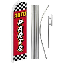 Auto Parts Advertising Swooper Feather Flutter Flag Pole Kit Car Parts RED