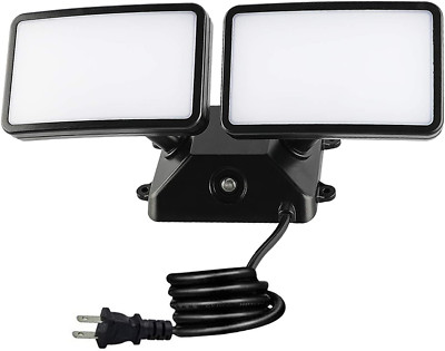 Dusk to Dawn LED Security Light,18W Plug in Flood Light Outdoor,5000K Daylight,1