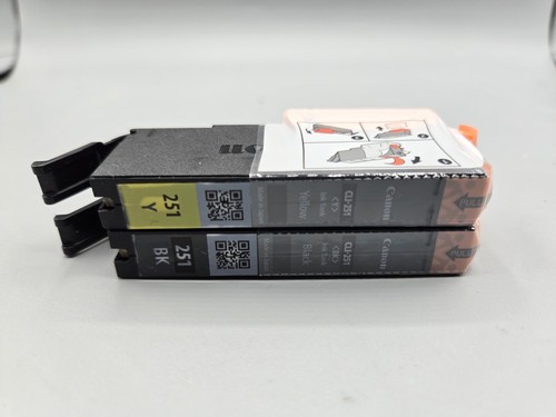 Canon 251 Black Standard Yield & 251 Y Standard Yield Ink Cartridges Lot of 2 - Picture 2 of 3