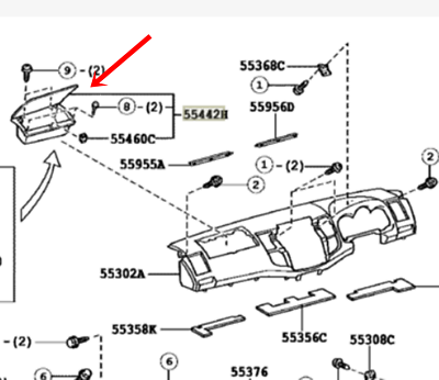RHD Instrument Panel & Glove Compartment For Toyota Hilux Fortuner