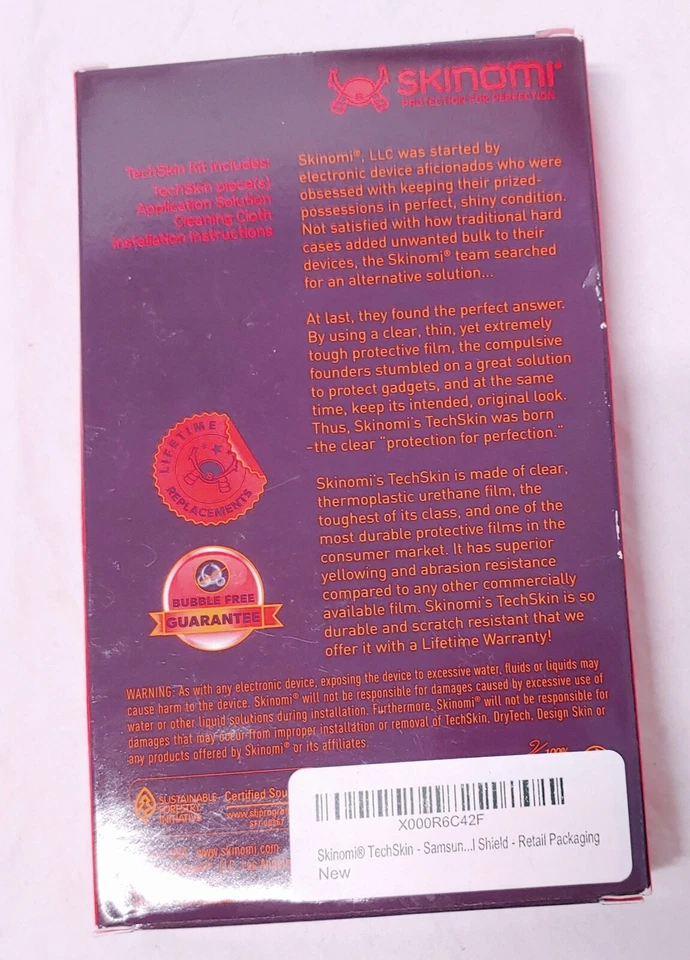 США ПРОДАТЬ SKINOMI TECHSKIN SAMSUNG GALAXY S6 ИЗОГНУТЫЙ КРАЙ HD ЭКРАН КОЖИ ПРОТЕКТОР - Изображение 3 из 4