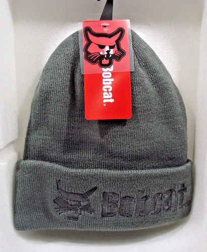 Bobcat Gray Knit Hat Embroidered Logo Unisex Knit Cap Men / Women - New