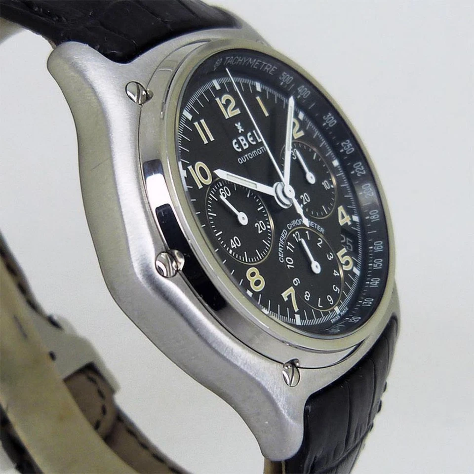 EBEL Reloj E9137240 1911 Cronógrafo 40mm Dial Negro Automático Hombre SS - Imagen 2 de 4