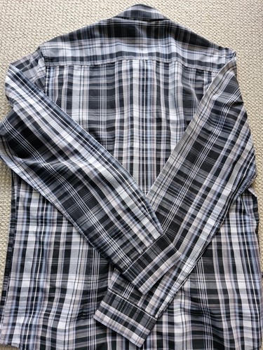 Blaq Premium Large Mens Grey Striped Shirt - Picture 15 of 24