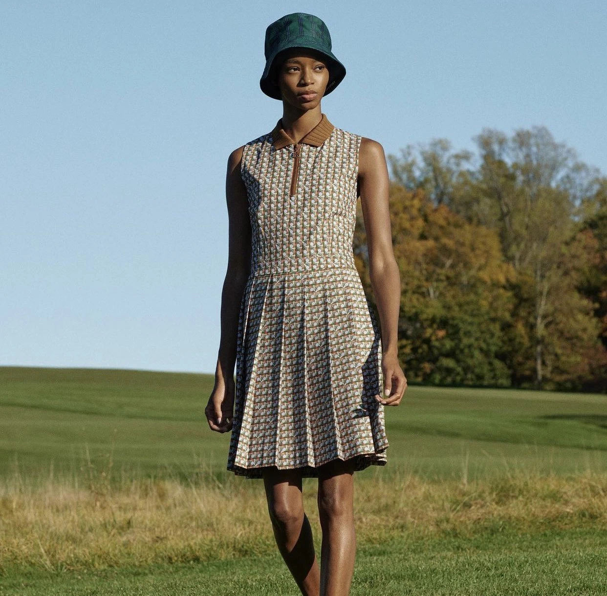 NUOVO XL Tory Burch abito da golf cestino sportivo tessitura marrone