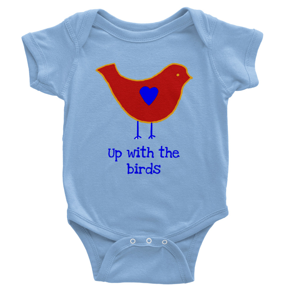 Early bird Baby One-piece, white, pink & blue image 3