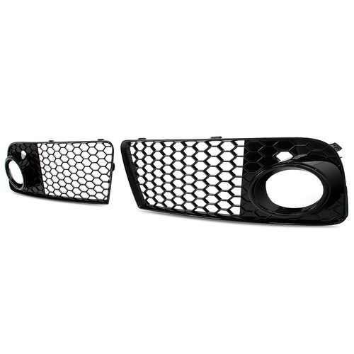 Cubierta de rejilla de luz antiniebla para parachoques delantero de nido de abeja negra brillante para Audi TT 2011-2014 - Imagen 8 de 14
