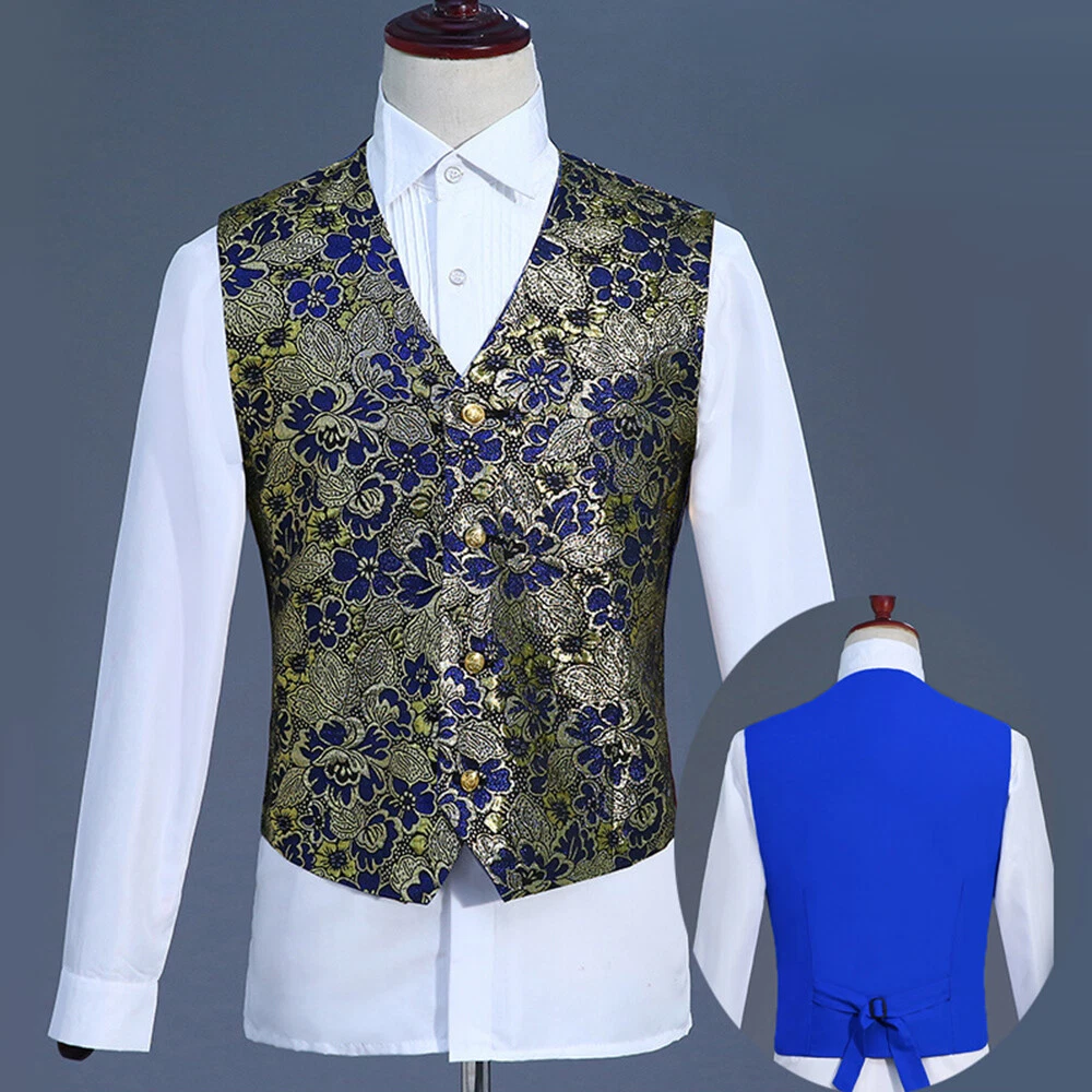 Mens 3 Piece Suit Embroidered Jacket Vest Victorian Costume Pants Trousers Retro