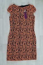 ORANGE & BLACK DRESS size 8 ladies AMY CHILDS short MINI party SPECIAL OCCASION 
