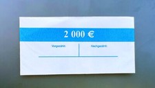 20 EURO Banderolen f&uuml;r 100 Banknoten EUR Geldscheinbanderolen NEU Geldb&uuml;ndel Set