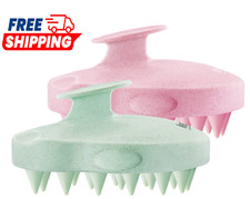 HEETA Scalp Massager 2 Pack for Hair Growth, Soft Silicone Bristles to Remove Da