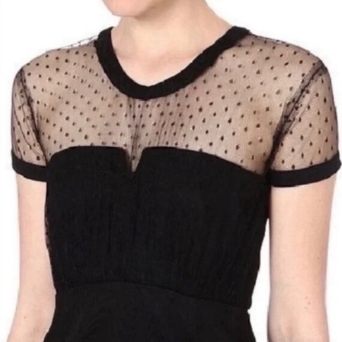 NWT!! THE KOOPLES Illusion Yoke Bustier Black Cocktail Dress Size 40 / Large - Picture 5 of 17