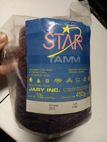 TAMM / Star Acrylic Yarn Cone Acrylic 2477 yds 1 lb Purple Colour 3311 - Picture 3 of 15