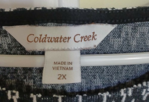 Coldwater Creek Black White Short Sleeve Top Women's Sz 2X - FREE SHIPPING - 第 3/4 張圖片