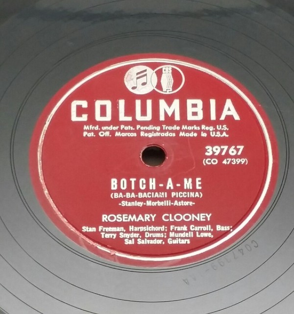 ROSEMARY CLOONEY COLUMBIA 39767 BOTCHAME ON THE FIRST WARM DAY 1952