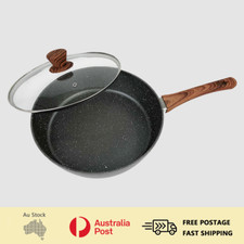 Clevinger 28cm PFOA Free Non-Stick Saute Pan Sauce Pan with Lid for Kitchen AU