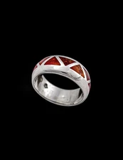 Navajo Handmade Red Opal Ring • 925 Sterling Silver • Native American Wedding...