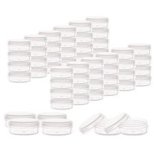 10 Gram Sample Containers 100 PCS Cosmetic Jars Refillable Plastic Lids Clear