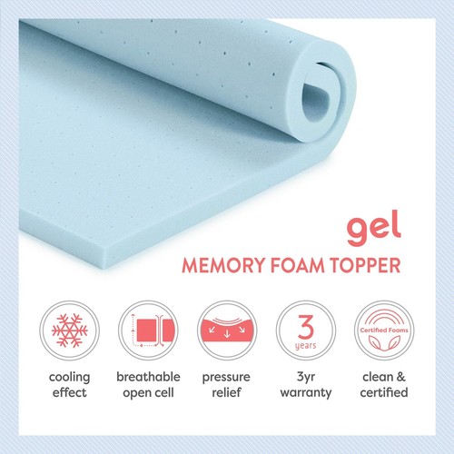 1.5 Inch Ventilated Memory Foam Mattress Topper, Cooling Gel Infusion, CertiP... - Bild 6 von 6