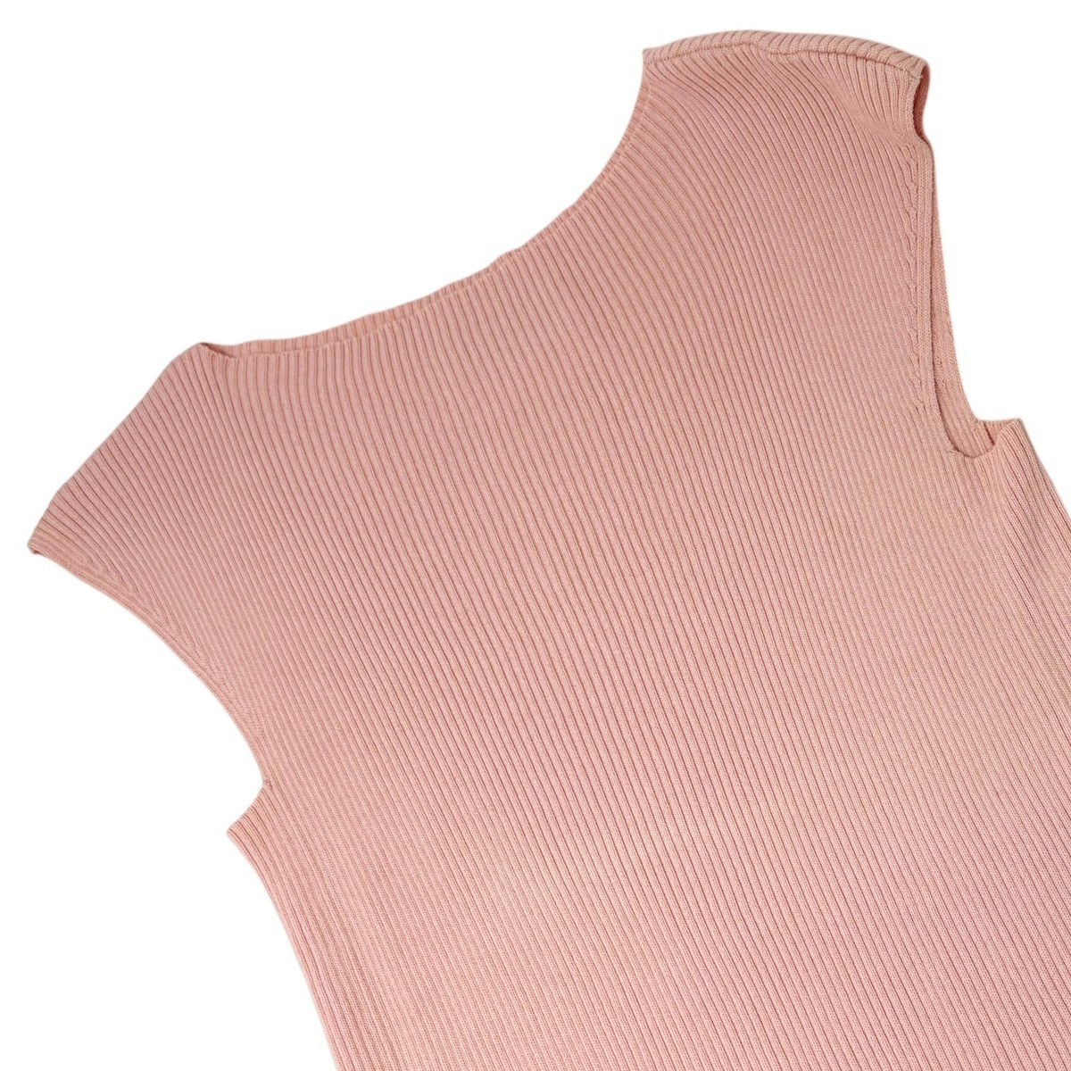 CHANEL Vintage 99P CC Logo Sleeveless Rib Knit Tank Top #38 Rayon