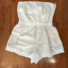 Zara classic strapless white shorts jumper romper one piece L